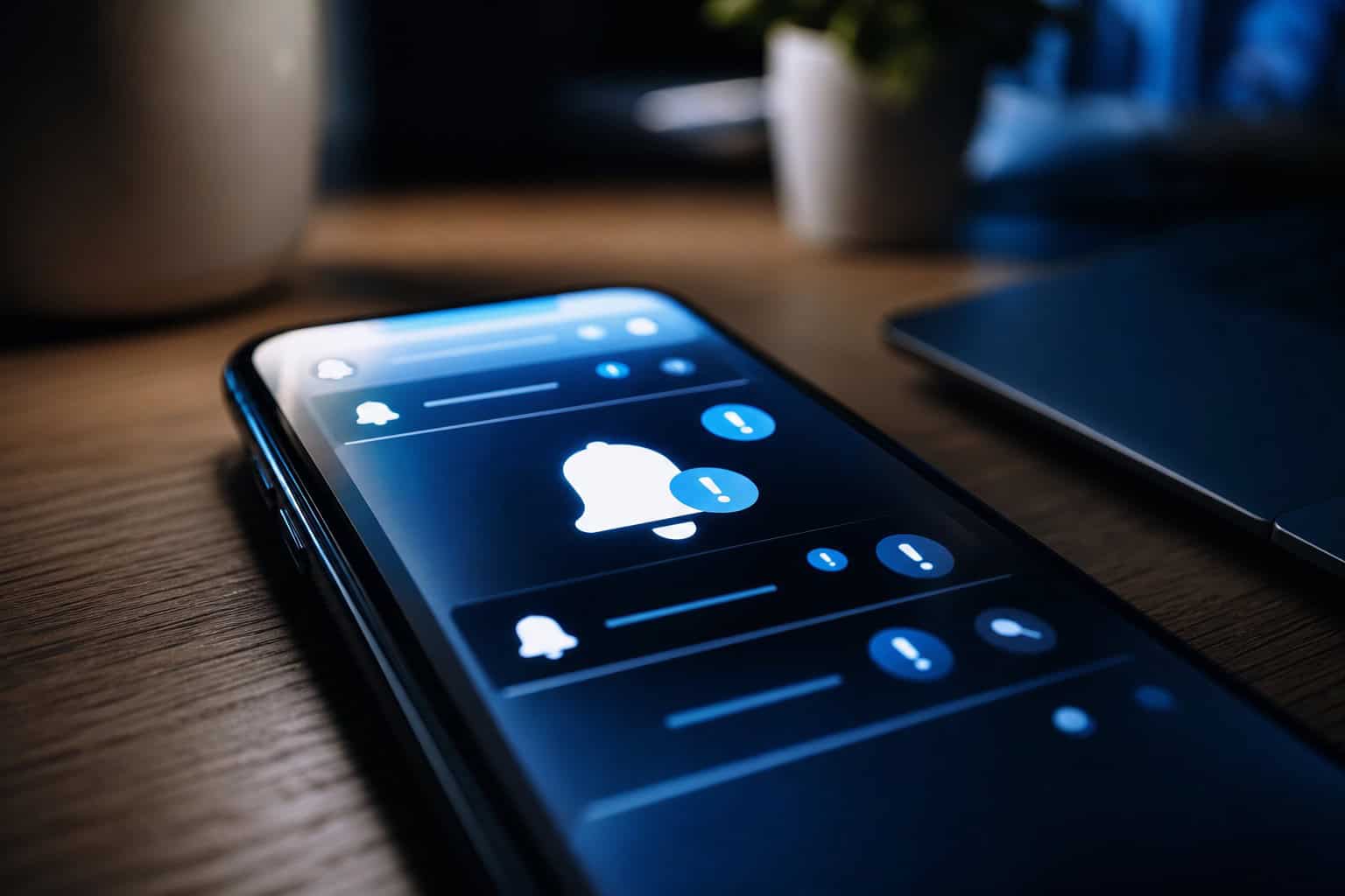 Smartphone displaying notification alert icons representing proactive platform monitoring