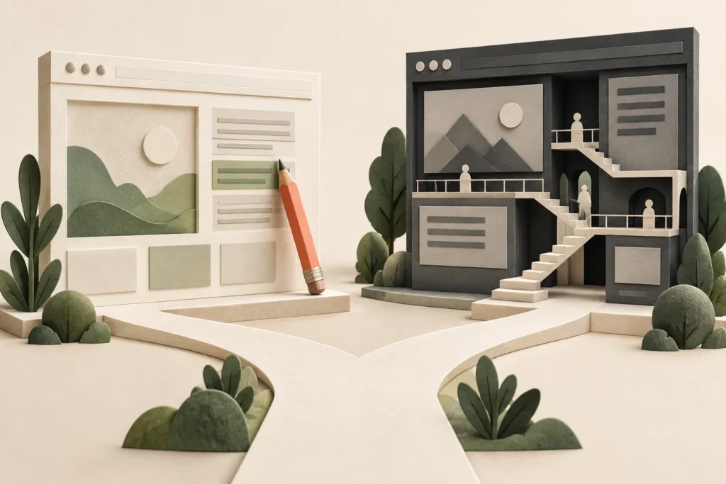 Two paths lead to a content refresh and a restructured website.